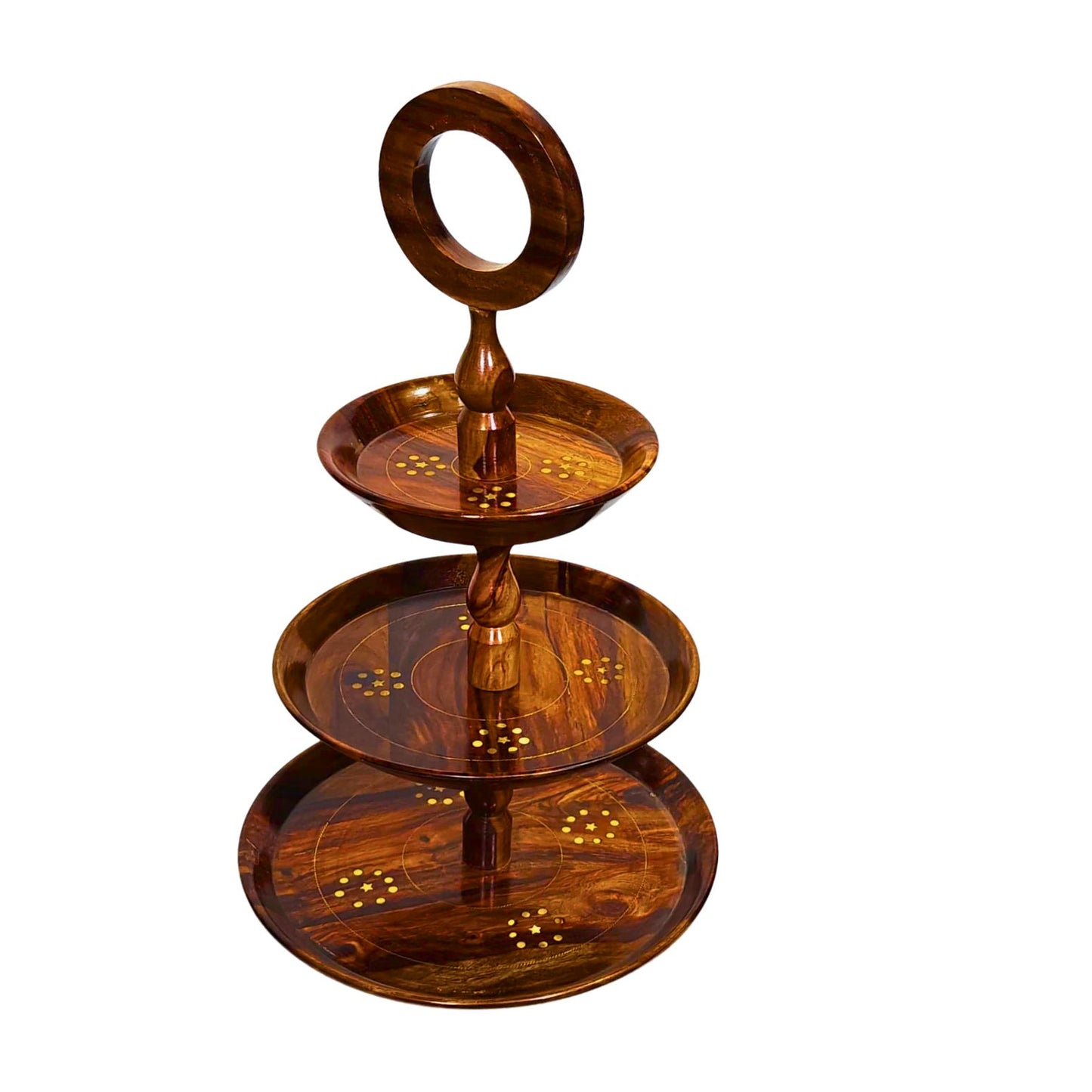 3-Tier Wood Slab Cake Stand|Wooden Munchies Hi-Tea Trey