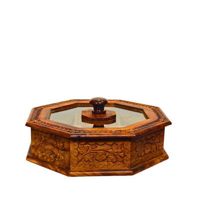 Dry Fruit Pot With Hand Carved Work