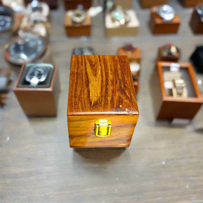 Wooden Watch Box ( 1 Portion ) With Solid Lid In Pure Shesham Wood