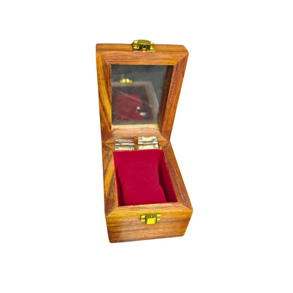 Wooden Watch Box ( 1 Portion ) With Glass Lid In Pure Shesham Wood