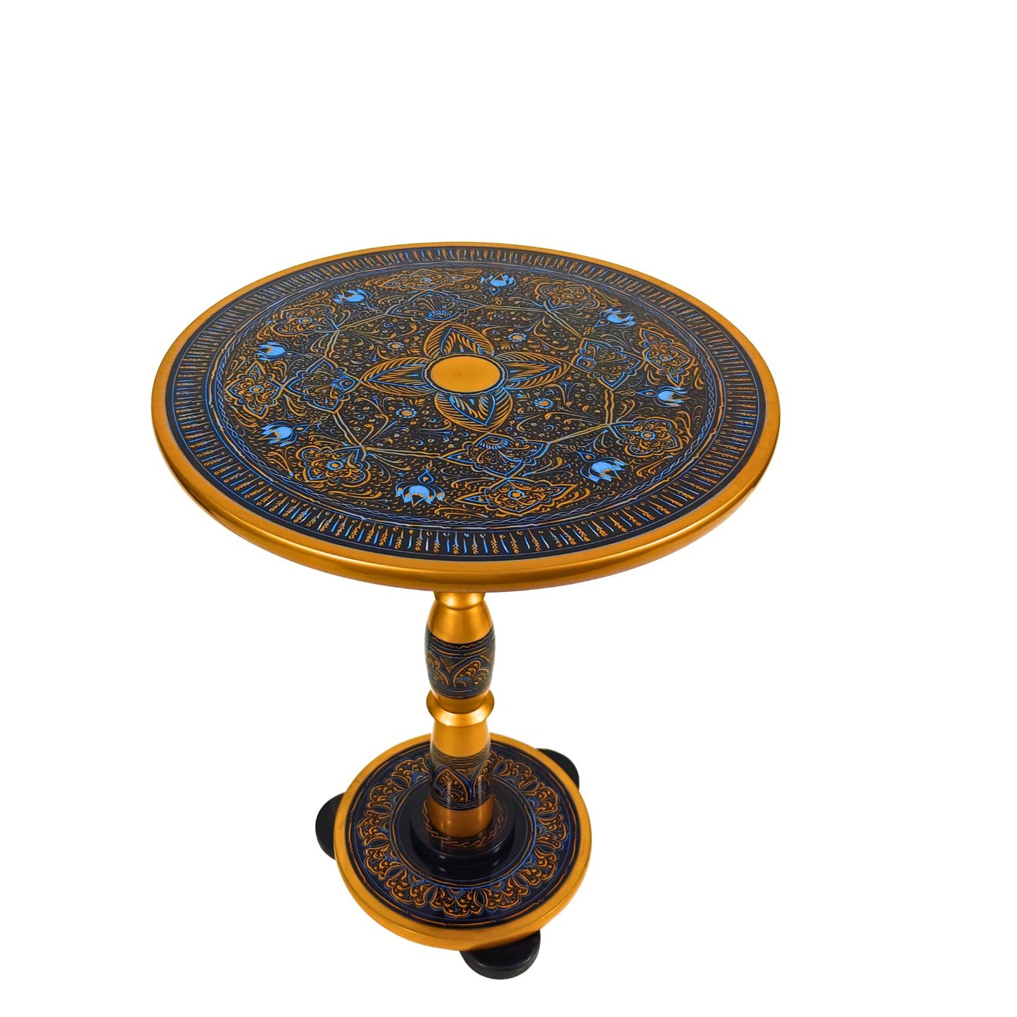 Enamel Lacquer Art-Coffee Table Black Golden