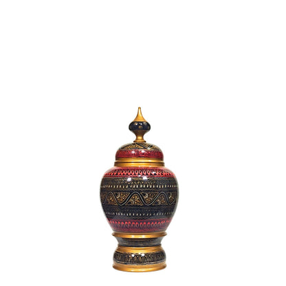 Black And Red Laquer Art jar