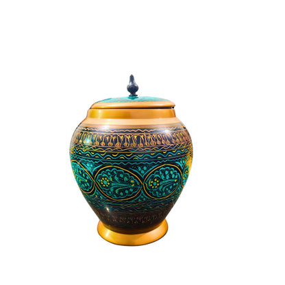 Green Naqshi Art Candy Jar