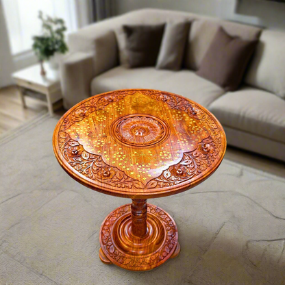 Wooden Handmaded Coffee Table With Brass work