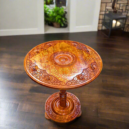 Wooden Handmaded Coffee Table With Brass work