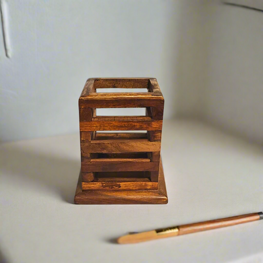 wooden Pen Brush Holder,