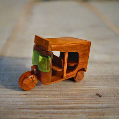 Wooden Handmaded Toy & Decoration Piece (RIKSHAW)-Eco-Friendly, Durable & Safe for Kids | Perfect Gift for Toddlers & Children