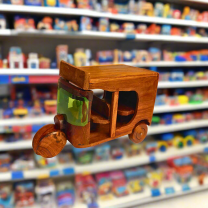 Wooden Handmaded Toy & Decoration Piece (RIKSHAW)-Eco-Friendly, Durable & Safe for Kids | Perfect Gift for Toddlers & Children