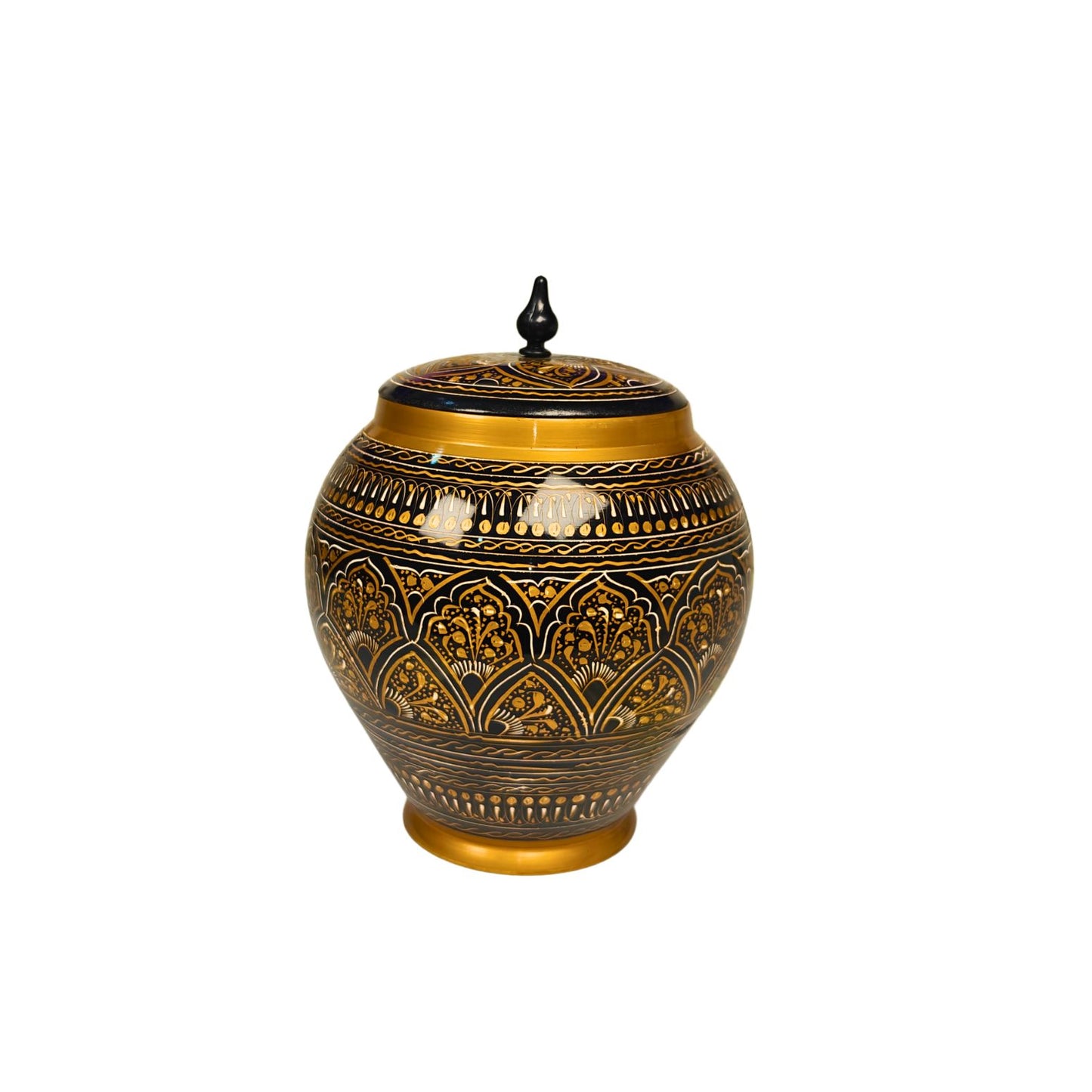 Black & Golden Naqshi Art Candy Jar