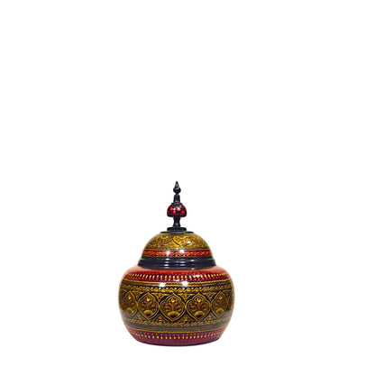 Black And Red Laquer Art jar