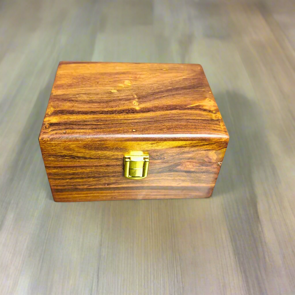 Wooden Watch Box (2 Portion ) With Solid Lid In Pure Shesham Wood