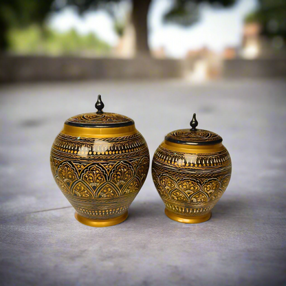 Black & Golden Candy Jar --- Set of 2