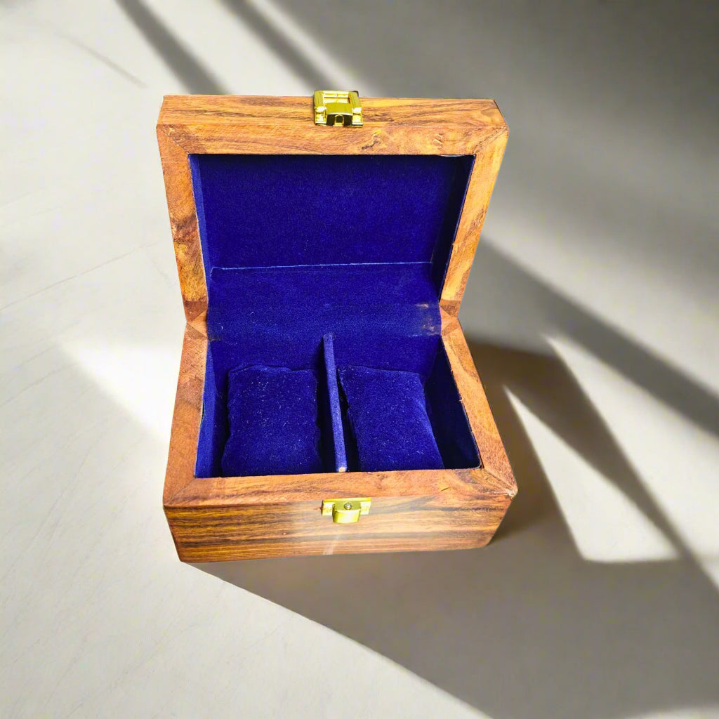 Wooden Watch Box (2 Portion ) With Solid Lid In Pure Shesham Wood