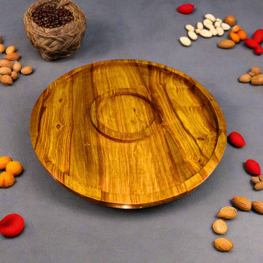 Wooden Dry Fruit Tray- In Circle Shape