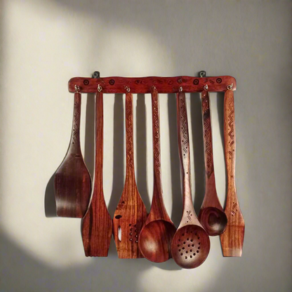 Kitchen Utensils Set, Wooden Cooking Utensil Set