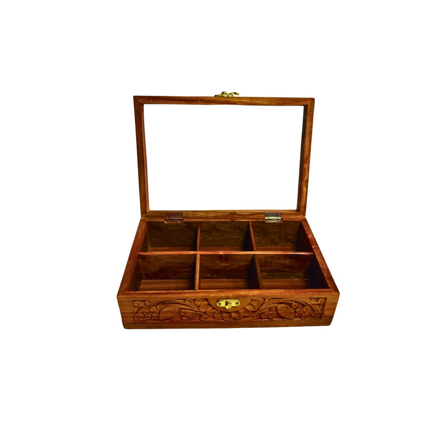 Wooden Masala Spice Box 6 Portion