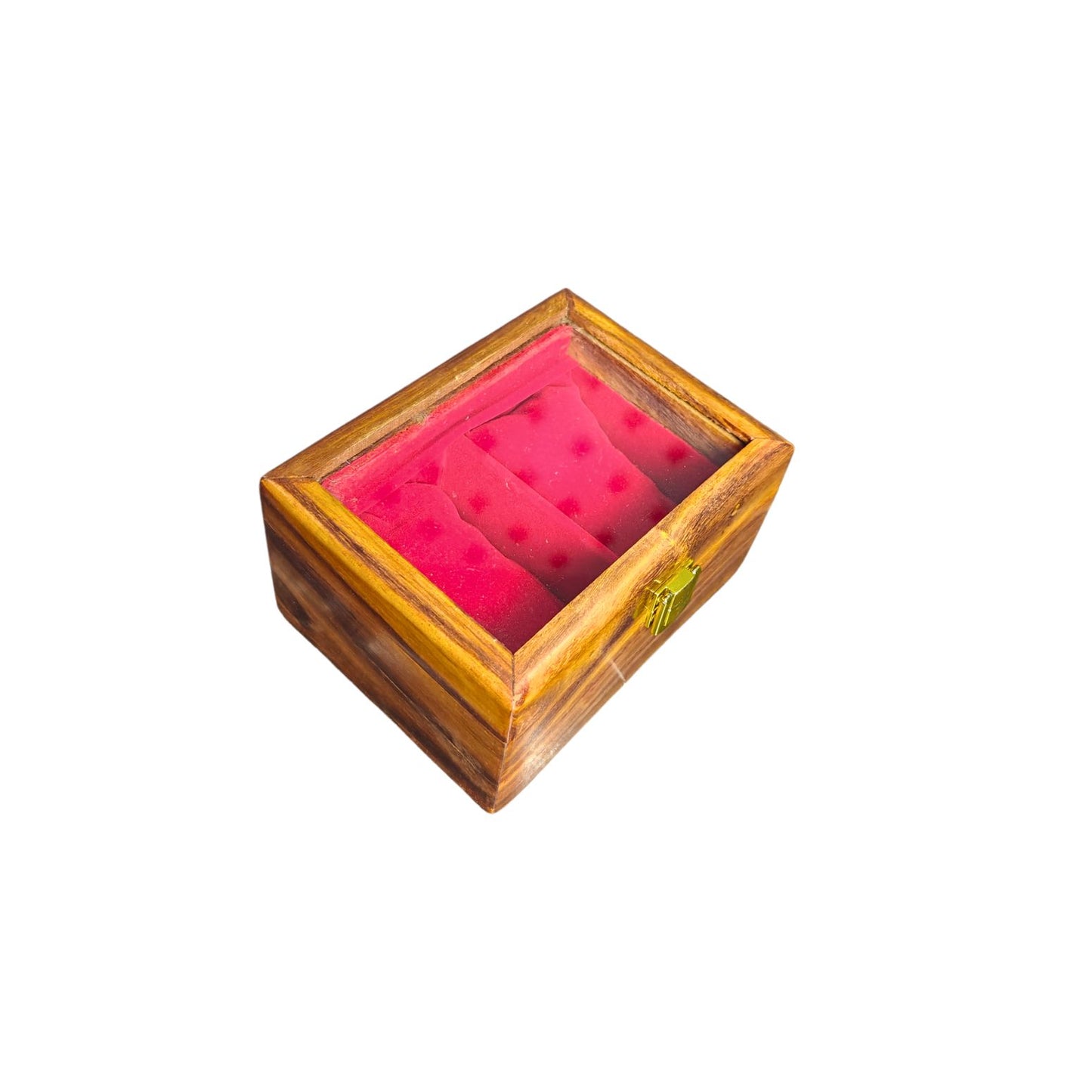 Wooden Watch Box (2 Portion ) With Glass Lid In Pure Shesham Wood