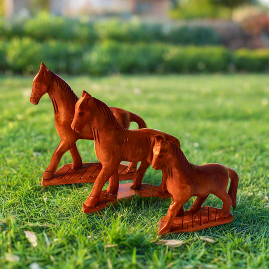 Wooden Handmade Toy ( HORSE) SET OF 3 | Premium Quality