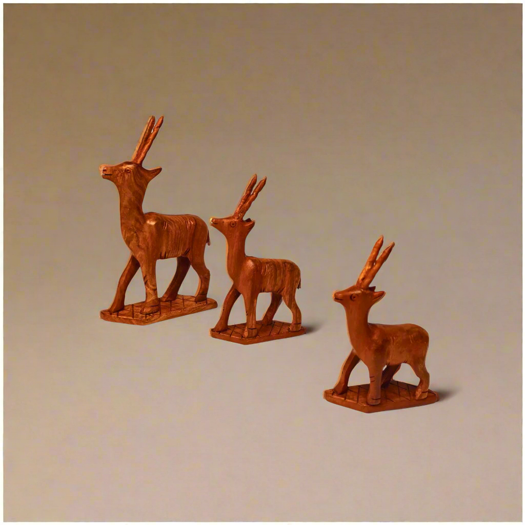 Wooden Handmade Toy (Deer) set of 3 | Premium Quality