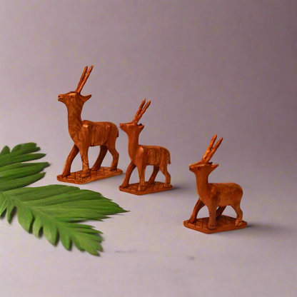 Wooden Handmade Toy (Deer) set of 3 | Premium Quality