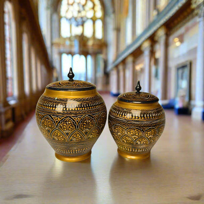 Black & Golden Candy Jar --- Set of 2