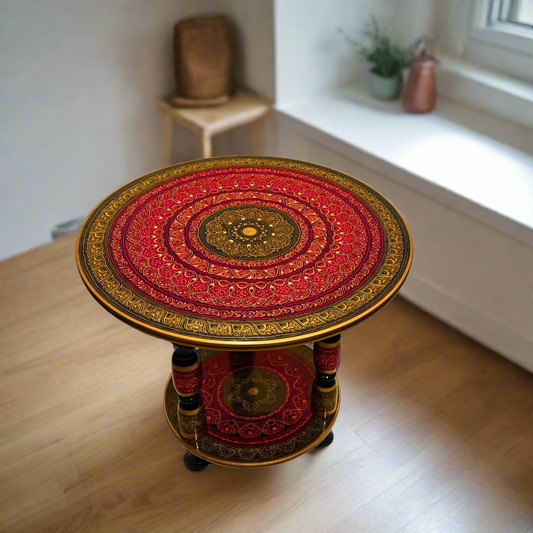 Royal Red Lacquer Art-Coffee Table 24"