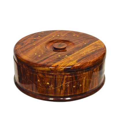 Wooden hotpot with brass work