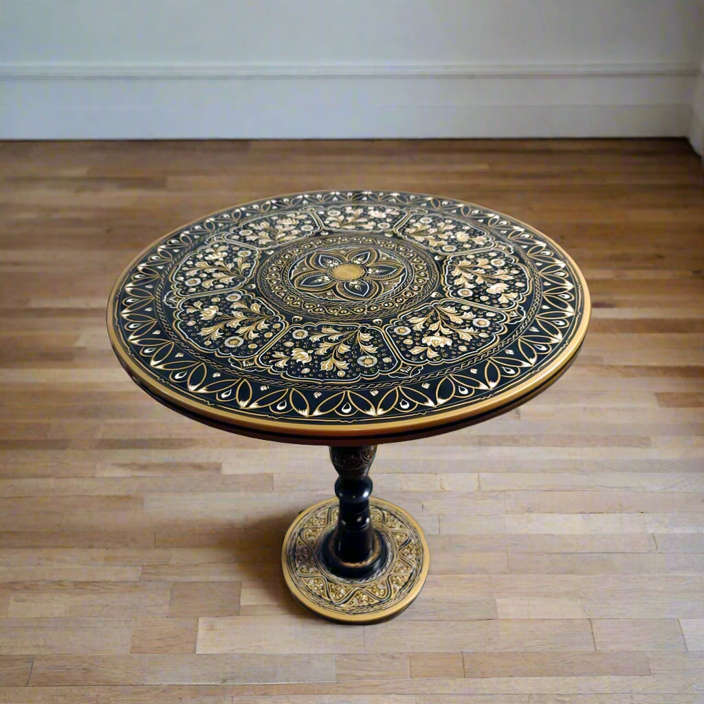 Black & Golden Royal Lacquer Art-Coffee table