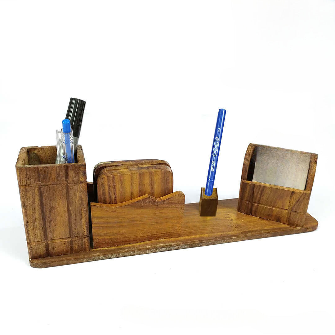 Office Desk Organizer Multi-Functional Wooden Handmade