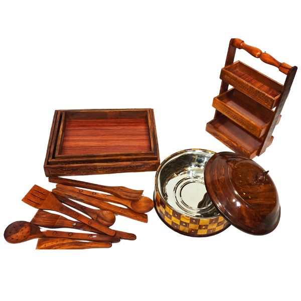 High Quality Kitchen Deal Set, Pack of 4 Wooden Items