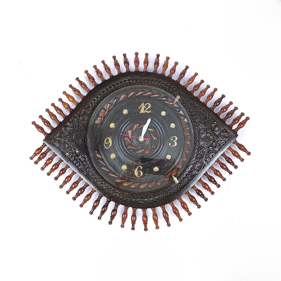 Wooden Clock Eye Shape