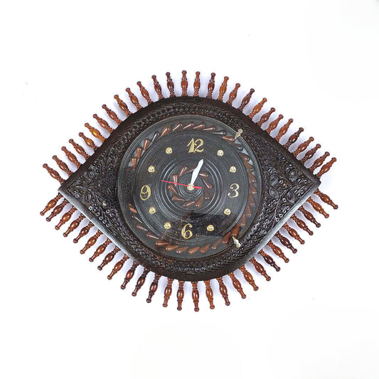 Wooden Clock Eye Shape