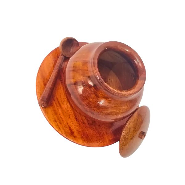 Wooden Sugar Pot