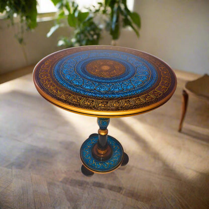 Coffee Table With Blue Luxe Naqshi Art