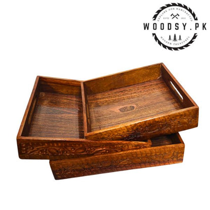 Serving Tray Set CARVING 3 Pcs